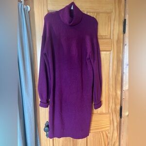 J. Crew Purple Turtleneck Sweater Dress